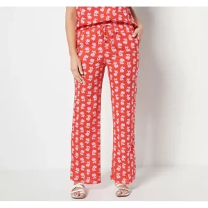 Fashion<Candace Camern Bure Regular Printed Wide Leg Pant with Side Slits - a world of fashionable women's clothing, including a wide selection of dresses and trendy accessories.