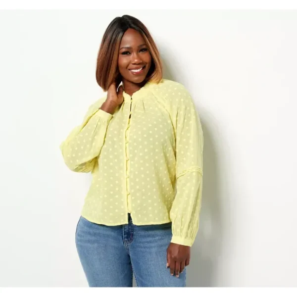 Fashion<Candace Cameron Bure Embroidered Long Sleeve Blouse - a world of fashionable women's clothing, including a wide selection of dresses and trendy accessories.