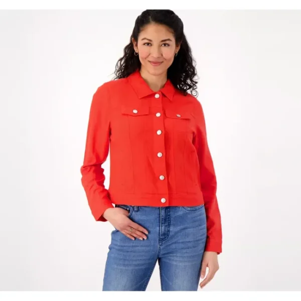 Shop All<Candace Cameron Bure Linen Blend Jacket - a world of fashionable women's clothing, including a wide selection of dresses and trendy accessories.