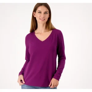 Candace Cameron Bure Long Sleeve V-Neck Top - a world of fashionable women's clothing, including a wide selection of dresses and trendy accessories.> Hat