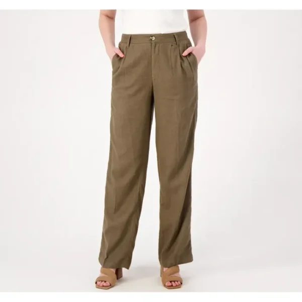 Shop All<Candace Cameron Bure Petite Coastal Linen Blend Pleated Pant - a world of fashionable women's clothing, including a wide selection of dresses and trendy accessories.
