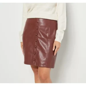 Candace Cameron Bure Petite Faux Leather Skirt - a world of fashionable women's clothing, including a wide selection of dresses and trendy accessories.> Coats