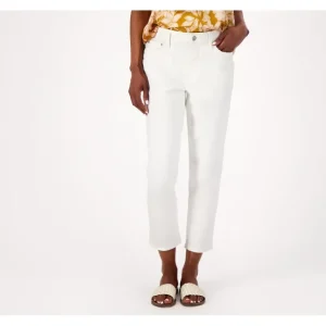 Candace Cameron Bure Petite Pacific Denim Cropped Jean- White - a world of fashionable women's clothing, including a wide selection of dresses and trendy accessories.> Hat