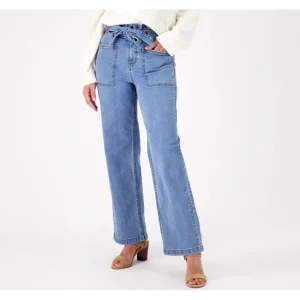 Fashion<Candace Cameron Bure Petite Pacific Denim Paperbag Waist Jean - a world of fashionable women's clothing, including a wide selection of dresses and trendy accessories.
