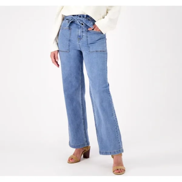 Fashion<Candace Cameron Bure Petite Pacific Denim Paperbag Waist Jean - a world of fashionable women's clothing, including a wide selection of dresses and trendy accessories.