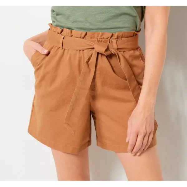 Fashion<Candace Cameron Bure Petite Paperbag Tie Waist Short - a world of fashionable women's clothing, including a wide selection of dresses and trendy accessories.