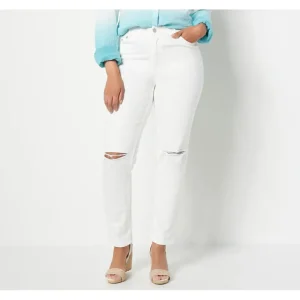 Candace Cameron Bure Regualr Straight Leg White Jeans - a world of fashionable women's clothing, including a wide selection of dresses and trendy accessories.> Hat