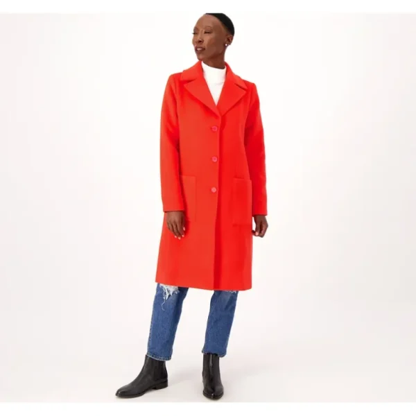 Candace Cameron Bure Regular Button- Front Tailored Coat - a world of fashionable women's clothing, including a wide selection of dresses and trendy accessories.> Coats