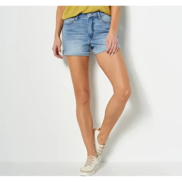 Shop All<Candace Cameron Bure Regular Denim Cut Off Short- Indigo - a world of fashionable women's clothing, including a wide selection of dresses and trendy accessories.