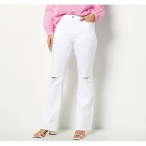 Fashion<Candace Cameron Bure Regular Pacific Denim Flare Jeans - White - a world of fashionable women's clothing, including a wide selection of dresses and trendy accessories.