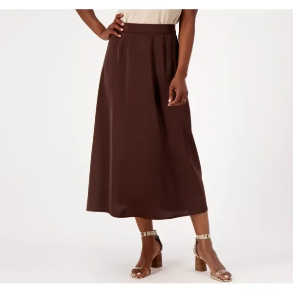 Candace Cameron Bure Regular Pull-On Satin Skirt - a world of fashionable women's clothing, including a wide selection of dresses and trendy accessories.> Hat