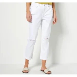 Candace Cameron Bure Regular Relaxed Boyfriend Jeans - White - a world of fashionable women's clothing, including a wide selection of dresses and trendy accessories.> Hat