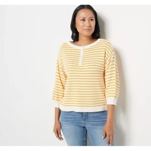Candace Cameron Bure Soft Boatneck Half Placket Sweater - a world of fashionable women's clothing, including a wide selection of dresses and trendy accessories.> Hat
