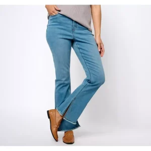 Canyon Retreat Denim Flare Jean with Inseam Slit Detail - a world of fashionable women's clothing, including a wide selection of dresses and trendy accessories.> Hat
