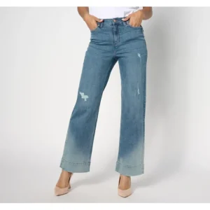 Fashion<Canyon Retreat Easy Stretch Distressed Wide Wide Leg Jean - a world of fashionable women's clothing, including a wide selection of dresses and trendy accessories.