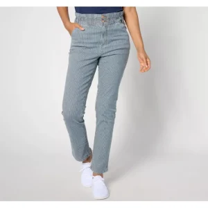Fashion<Canyon Retreat EasyStretch Railroad Stripe Paper Bag Jean - a world of fashionable women's clothing, including a wide selection of dresses and trendy accessories.