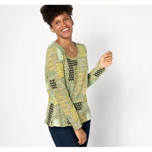 Fashion<Canyon Retreat Long Sleeve Printed Scoop Neck Top - a world of fashionable women's clothing, including a wide selection of dresses and trendy accessories.