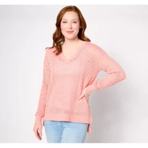 Fashion<Canyon Retreat Long Sleeve Split Neck Sweater - a world of fashionable women's clothing, including a wide selection of dresses and trendy accessories.