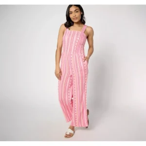 Fashion<Canyon Retreat Oasis Striped Jumpsuit - a world of fashionable women's clothing, including a wide selection of dresses and trendy accessories.