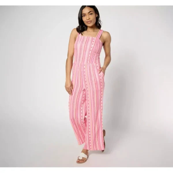 Fashion<Canyon Retreat Oasis Striped Jumpsuit - a world of fashionable women's clothing, including a wide selection of dresses and trendy accessories.