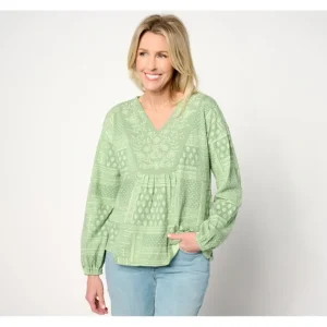Fashion<Canyon Retreat Printed V-Neck Peplum Top - a world of fashionable women's clothing, including a wide selection of dresses and trendy accessories.