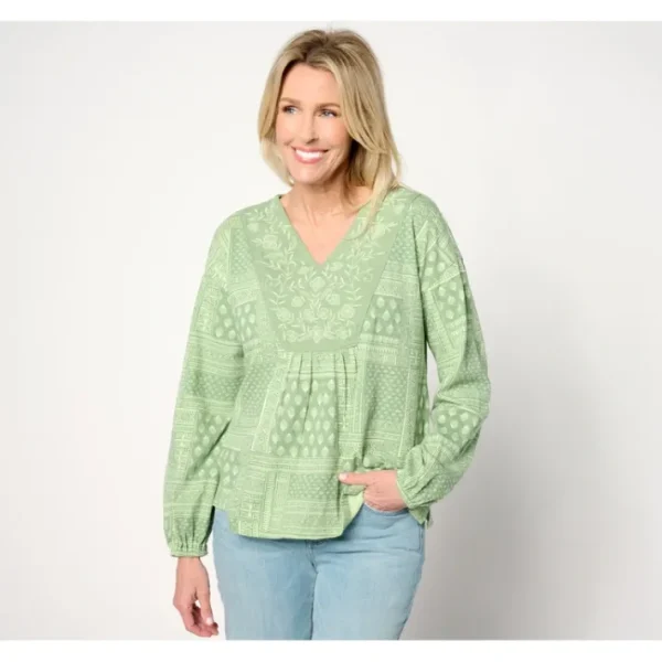 Fashion<Canyon Retreat Printed V-Neck Peplum Top - a world of fashionable women's clothing, including a wide selection of dresses and trendy accessories.
