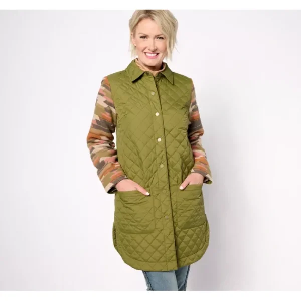 Shop All<Canyon Retreat Southwest Quilted Snap Front Jacket - a world of fashionable women's clothing, including a wide selection of dresses and trendy accessories.