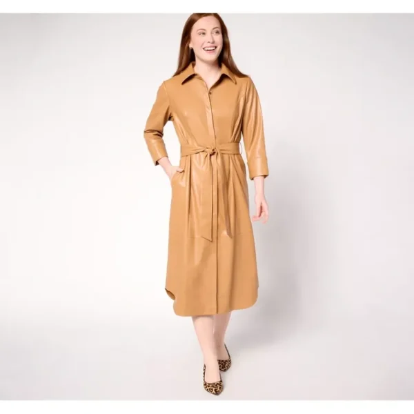 Carla Rockmore Collection Petite Faux Leather Lady Shirtdress - a world of fashionable women's clothing, including a wide selection of dresses and trendy accessories.> Coats