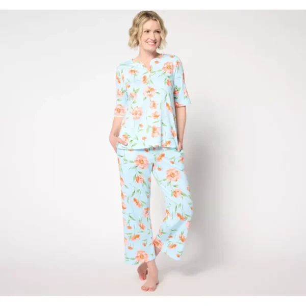 Fashion<Carole Hochman 3/4 Sleeve Top and Wide Leg Crop Pant Sleep Set - a world of fashionable women's clothing, including a wide selection of dresses and trendy accessories.