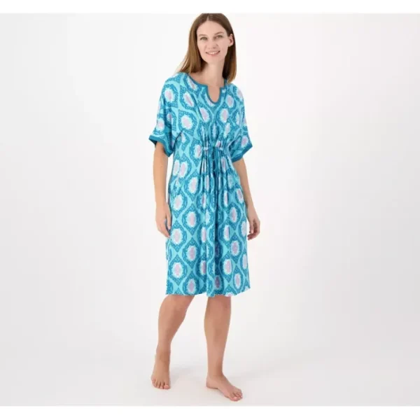 Shop All<Carole Hochman Feather Soft Tie Front Caftan - a world of fashionable women's clothing, including a wide selection of dresses and trendy accessories.