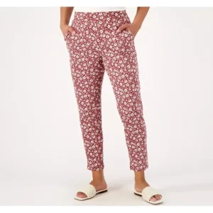 Fashion<Comfort Zone Printed Comfort Jersey Slim Pant - a world of fashionable women's clothing, including a wide selection of dresses and trendy accessories.