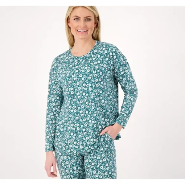Comfort Zone Printed Jersey Crew Neck Top - a world of fashionable women's clothing, including a wide selection of dresses and trendy accessories.> Hat