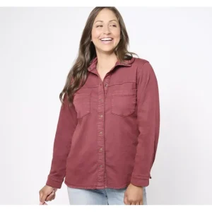 Fashion<Comfy Knit Acid Wash Button Front Shacket - a world of fashionable women's clothing, including a wide selection of dresses and trendy accessories.