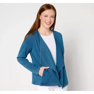 Fashion<Comfy Knit Air Draped Long Sleeve Jacket - a world of fashionable women's clothing, including a wide selection of dresses and trendy accessories.