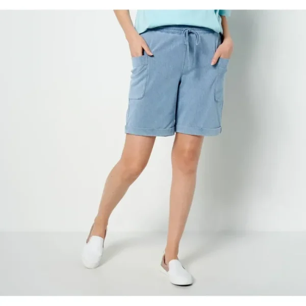 Shop All<Comfy Knit Air Pull-On Short with Pockets - a world of fashionable women's clothing, including a wide selection of dresses and trendy accessories.