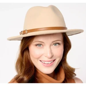 Complliments Felt Hat with Faux Leather Trim - a world of fashionable women's clothing, including a wide selection of dresses and trendy accessories.> Hat