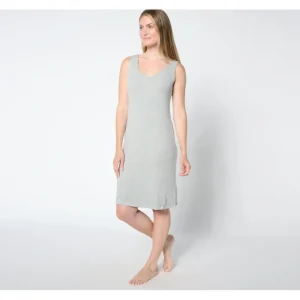 Dresses<Cozy Earth Women's Rib Knit V-Neck Tank Lounge Dress - a world of fashionable women's clothing, including a wide selection of dresses and trendy accessories.
