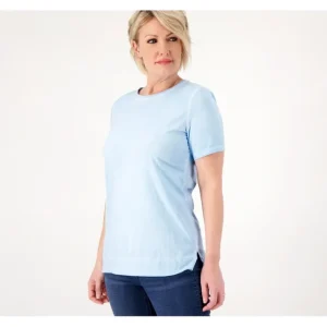 Fashion<Denim C0. Active Textured Jersey Short Sleeve Tunic - a world of fashionable women's clothing, including a wide selection of dresses and trendy accessories.