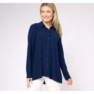 Dennis Basso Caviar Crepe Knit Button Front Big Shirt - a world of fashionable women's clothing, including a wide selection of dresses and trendy accessories.> Hat