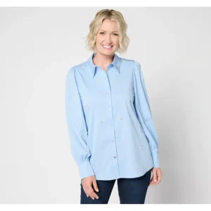 Dennis Basso Cotton Button Front Top with Embellishments - a world of fashionable women's clothing, including a wide selection of dresses and trendy accessories.> Hat