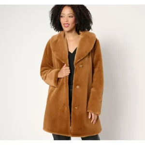 Dennis Basso Faux Fur Relaxed Fit Coat - a world of fashionable women's clothing, including a wide selection of dresses and trendy accessories.> Coats