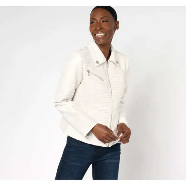 Dennis Basso Faux Leather Moto Jacket - a world of fashionable women's clothing, including a wide selection of dresses and trendy accessories.> Coats