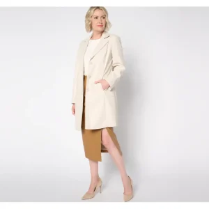Dennis Basso Faux Leather Trench Coat - a world of fashionable women's clothing, including a wide selection of dresses and trendy accessories.> Coats