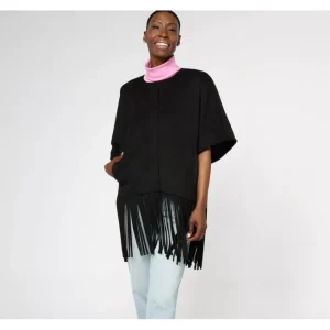 Fashion<Dennis Basso Faux Suede Shawl with Fringe - a world of fashionable women's clothing, including a wide selection of dresses and trendy accessories.