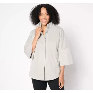 Dennis Basso Herringbone Jacket with Capelet Sleeves - a world of fashionable women's clothing, including a wide selection of dresses and trendy accessories.> Coats