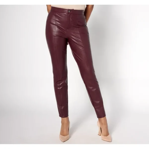 Dennis Basso Petite Faux Leather Slim Leg Pants - a world of fashionable women's clothing, including a wide selection of dresses and trendy accessories.> Hat
