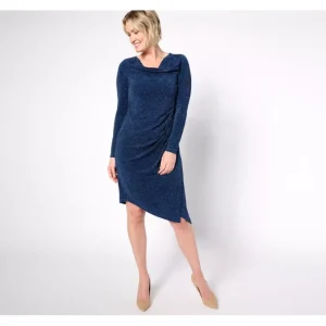 Dennis Basso Petite Lurex Knit Asymmetrical Dress - a world of fashionable women's clothing, including a wide selection of dresses and trendy accessories.> Hat