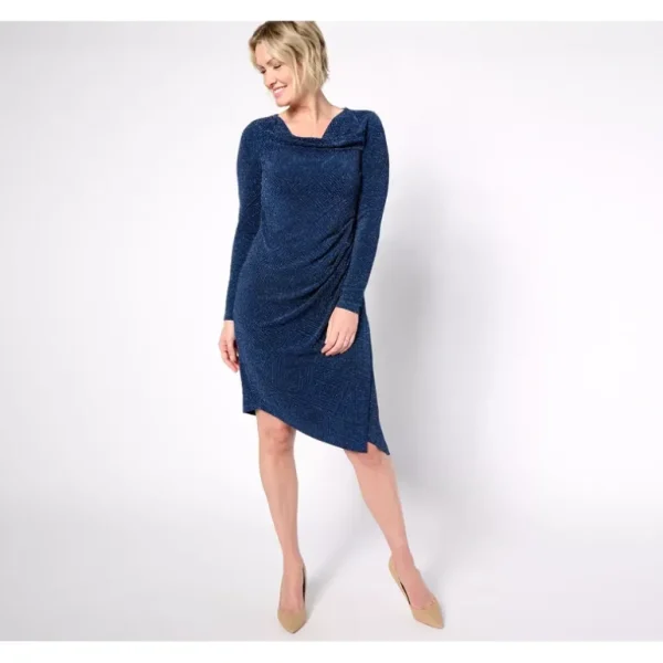 Dennis Basso Petite Lurex Knit Asymmetrical Dress - a world of fashionable women's clothing, including a wide selection of dresses and trendy accessories.> Hat
