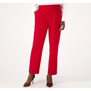 Dennis Basso Petite Luxe Crepe Slim Leg Pants w/ Slight Kick Flare - a world of fashionable women's clothing, including a wide selection of dresses and trendy accessories.> Hat