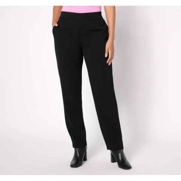 Dresses<Dennis Basso Petite Luxe Crepe Slim Straight Pull On Pants - a world of fashionable women's clothing, including a wide selection of dresses and trendy accessories.